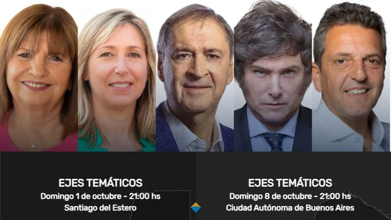Candidatos que participarán del debate presidencial que se realizará el primero de octubre 