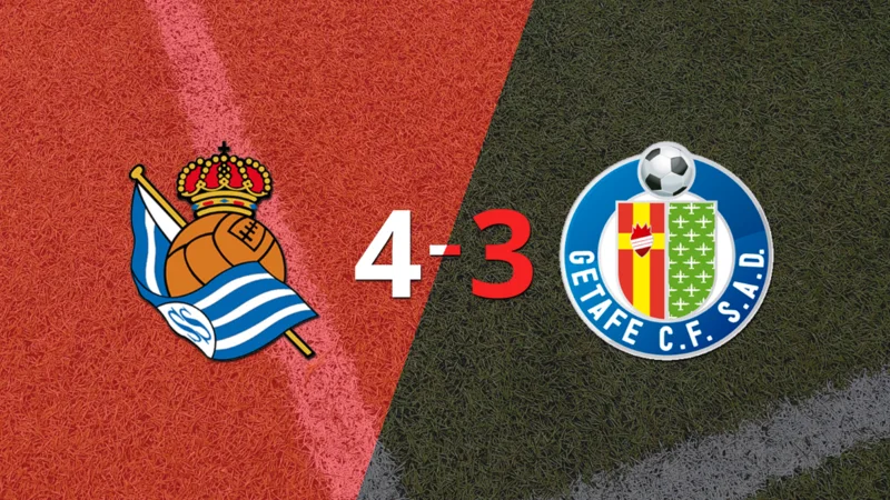 Mikel Oyarzábal anota doblete en la victoria por 4 a 3 de Real Sociedad sobre Getafe