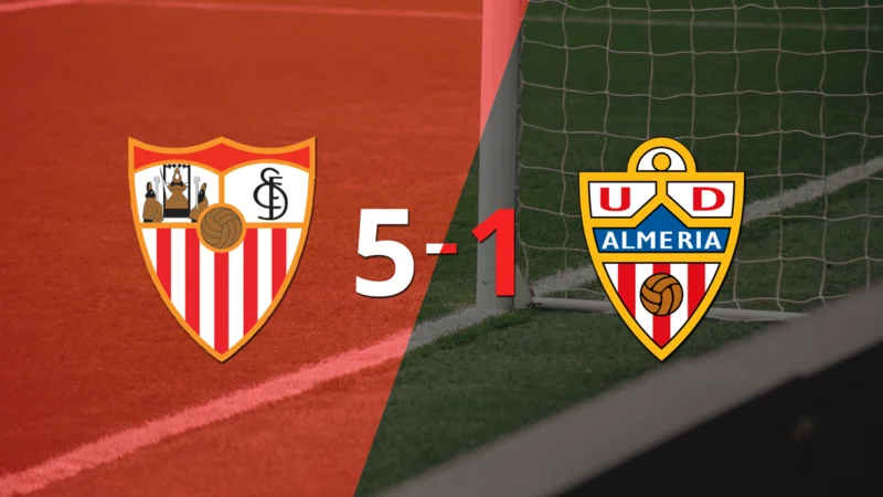 Tranquila victoria de Sevilla por 5 a 1 frente a Almería
