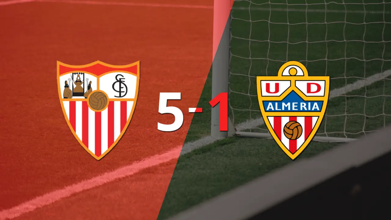 Tranquila victoria de Sevilla por 5 a 1 frente a Almería