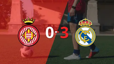 De visitante, Real Madrid goleó a Girona con un contundente 3 a 0 De visitante, Real Madrid goleó a Girona con un contundente 3 a 0