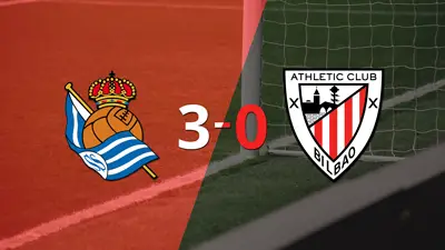 Goleada por 3 a 0 de Real Sociedad en el derbi vasco Goleada por 3 a 0 de Real Sociedad en el derbi vasco