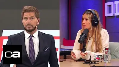 Morena Beltrán, Pollo Vignolo, ESPN F90, televisión, Boca, Lucas Blondel Morena Beltrán, Pollo Vignolo, ESPN F90, televisión, Boca, Lucas Blondel