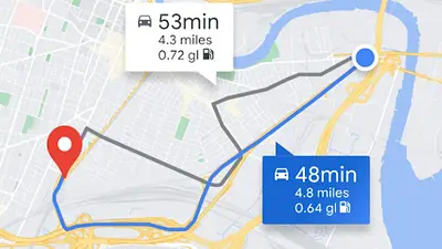 Imagen de una ruta en Google Maps Imagen de una ruta en Google Maps