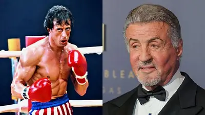 Sylvester Stallone como Rocky Balboa y en la actualidad Sylvester Stallone como Rocky Balboa y en la actualidad
