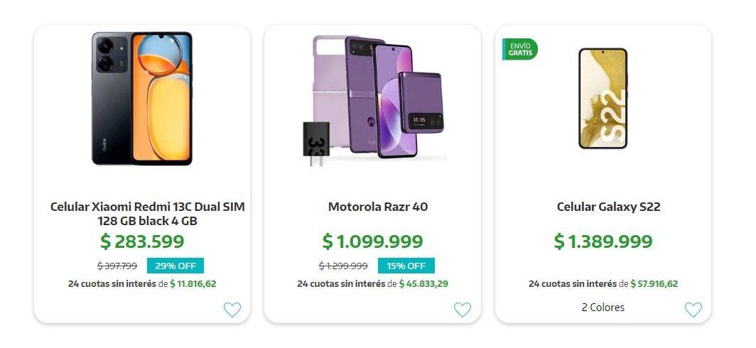 Oferta en celulares a 24 cuotas sin interés