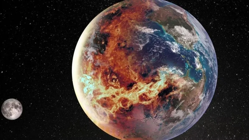 Planeta Tierra en llamas