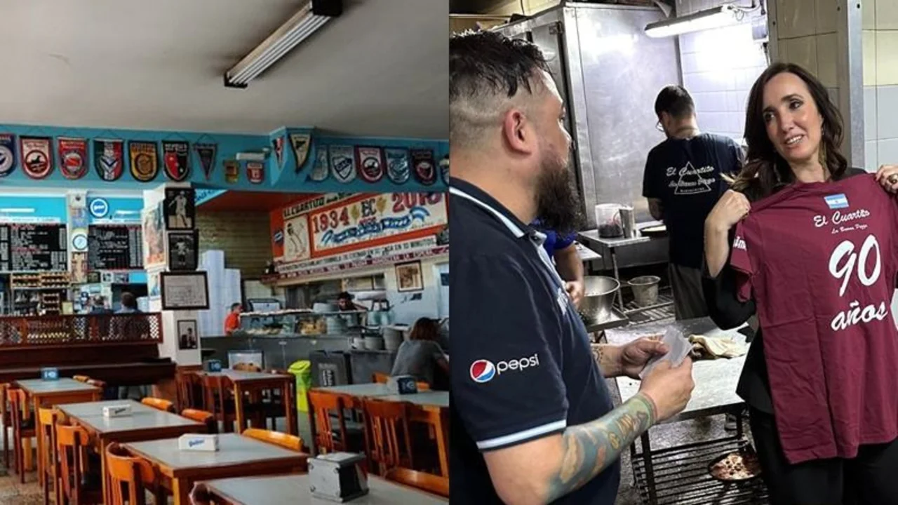 Qué pasó con El Cuartito por la visita de Victoria Villarruel. Homenaje a Victoria Villarruel en Pizzeria El Cuartito