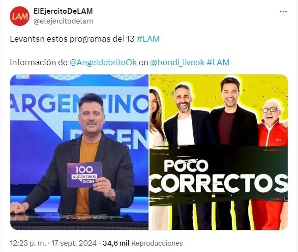 Levantan Pcoo Correctos y 100 Argentinos Dicen