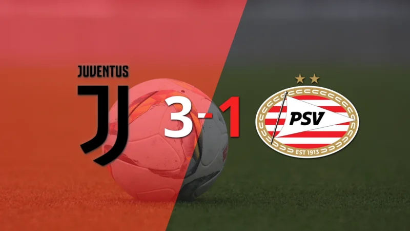 Sin muchas complicaciones, Juventus venció 3-1 a PSV