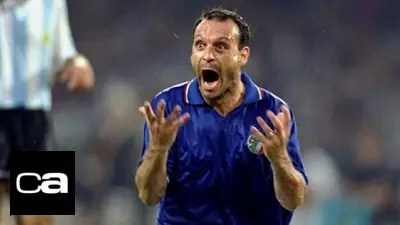 Totó Schillaci, Diego Maradona, Selección Argentina, Italia, Mundial 1990, deportes Totó Schillaci, Diego Maradona, Selección Argentina, Italia, Mundial 1990, deportes