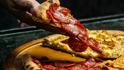 Imagen de la clásica pizza con pepperoni Imagen de la clásica pizza con pepperoni