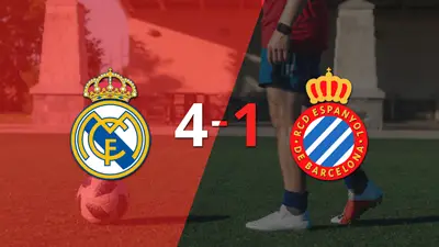 Real Madrid fue contundente y goleó 4-1 a Espanyol Real Madrid fue contundente y goleó 4-1 a Espanyol