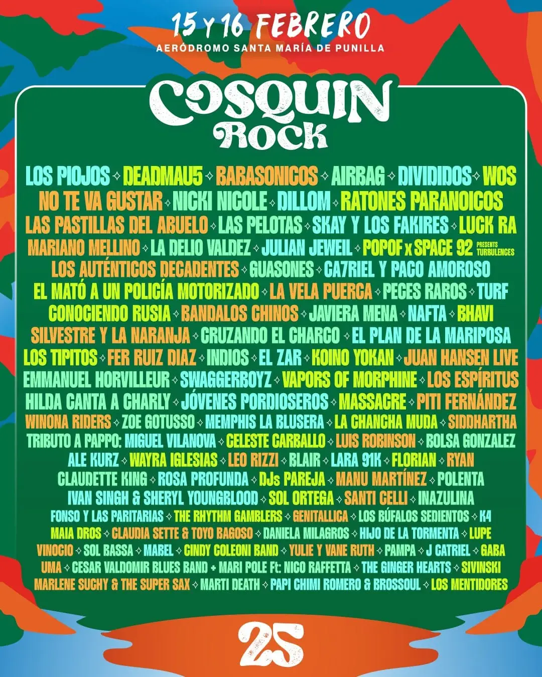 Line up de Cosquin Rock 2025.
