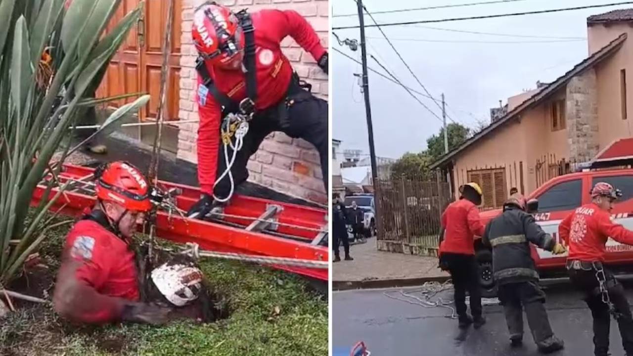 Tiene 82 años, se cayó a un pozo de nueve metros y la rescataron bomberos gracias a una llamada de vecinos