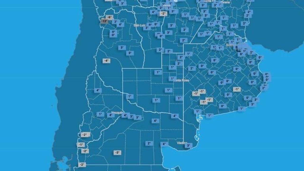 Alerta amarilla por frío extremo: las cuatro provincias más afectadas