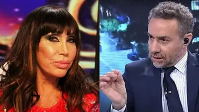 Moria Casán a la izquierda, Luis Majul a la derecha. Moria Casán a la izquierda, Luis Majul a la derecha.