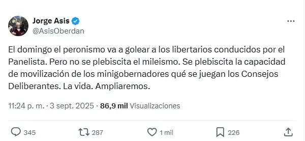 Turco Asís Elecciones 2025 Buenos Aires