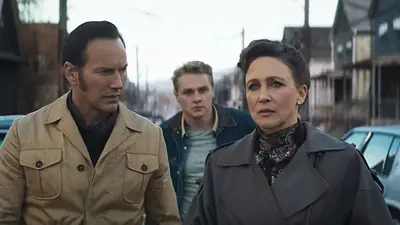 Tres actores del elenco de El Conjuro 4. Tres actores del elenco de El Conjuro 4.