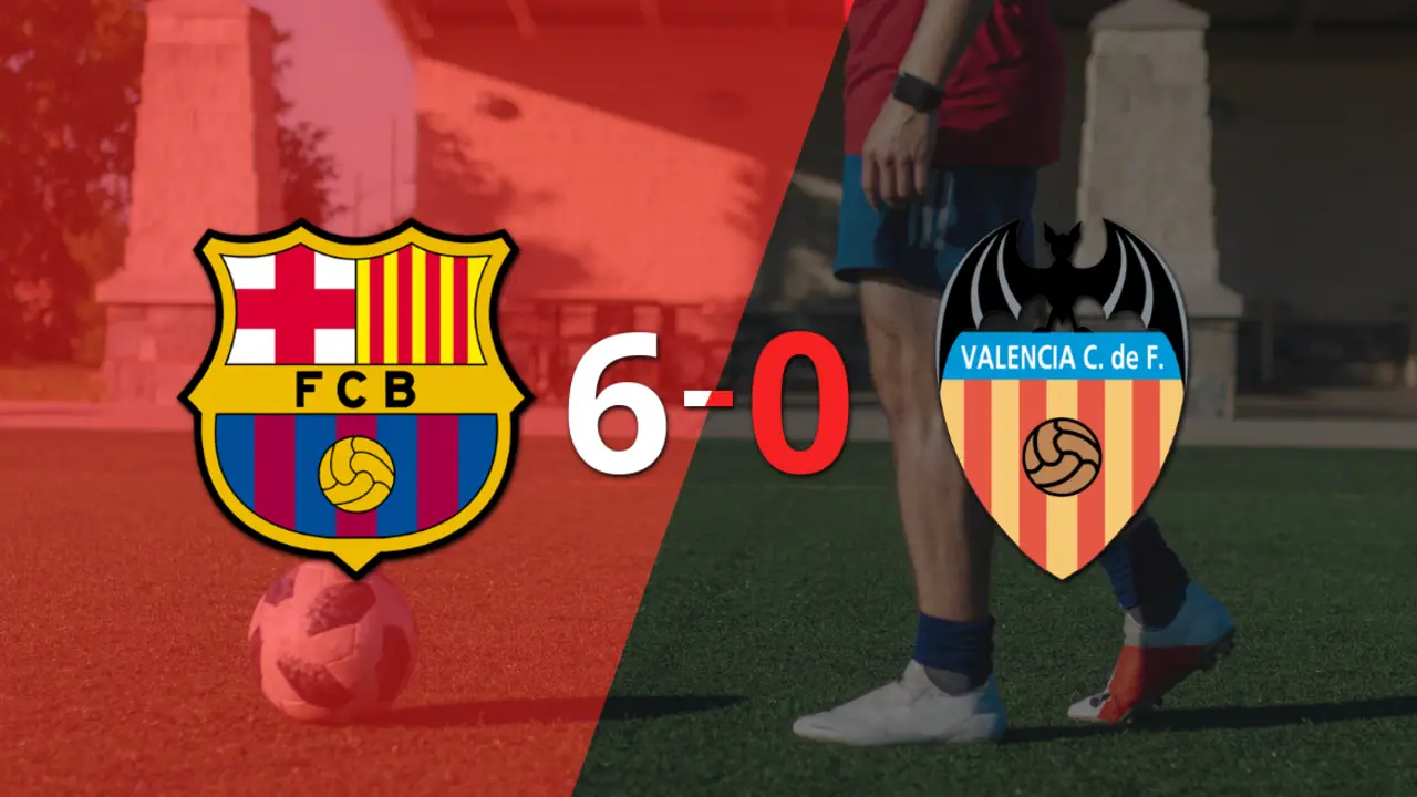 Con doblete de Fermín López, Barcelona liquidó 6-0 a Valencia