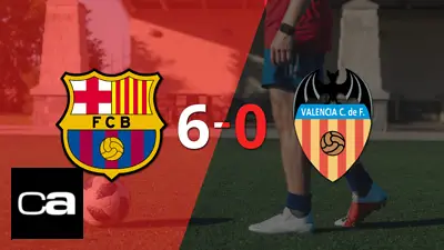 Con doblete de Fermín López, Barcelona liquidó 6-0 a Valencia Con doblete de Fermín López, Barcelona liquidó 6-0 a Valencia
