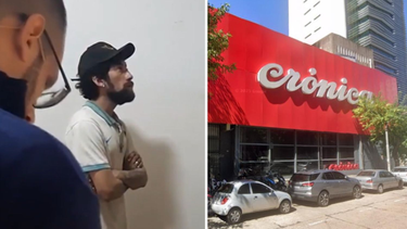 Video: un hombre entró a Crónica con un cuchillo y amenazó al personal