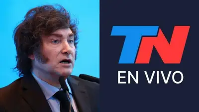 Javier Milei a la izquierda, TN a la derecha. Javier Milei a la izquierda, TN a la derecha.