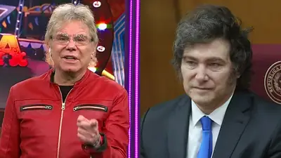 A la izquierda, Beto Casella; a la derecha, Javier Milei. A la izquierda, Beto Casella; a la derecha, Javier Milei.