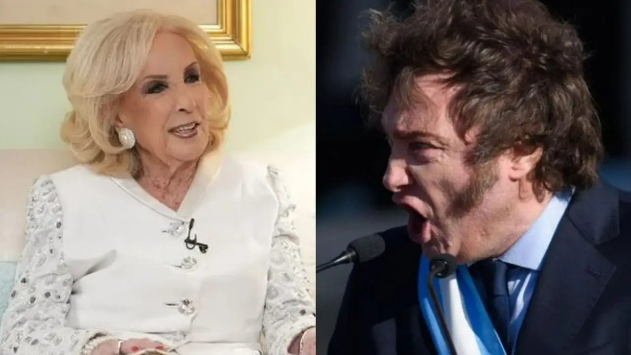 A la izquierda, Mirtha Legrand; a la derecha, Javier Milei.