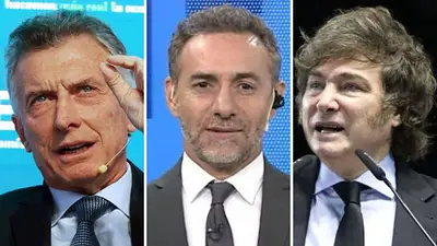 Javier Milei, Mauricio Macri y Luis Majul Javier Milei, Mauricio Macri y Luis Majul