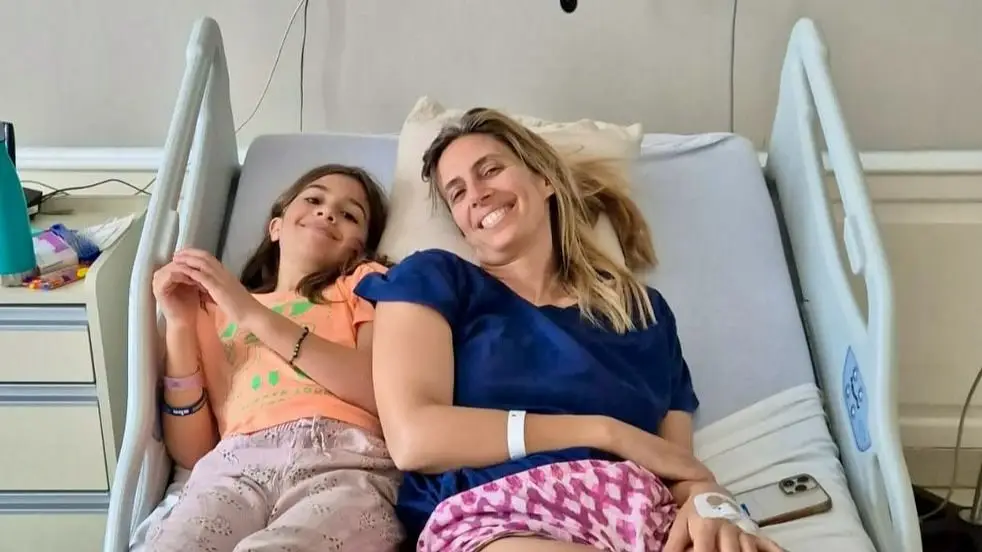 Luciana Geuna durante su estadía en el hospital.