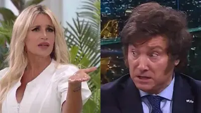 A la izquierda, Flor Peña; a la derecha, Javier Milei. A la izquierda, Flor Peña; a la derecha, Javier Milei.