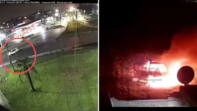 Nuevo video del triple crimen: así prendieron fuego la camioneta que trasladó a las víctimas Nuevo video del triple crimen: así prendieron fuego la camioneta que trasladó a las víctimas