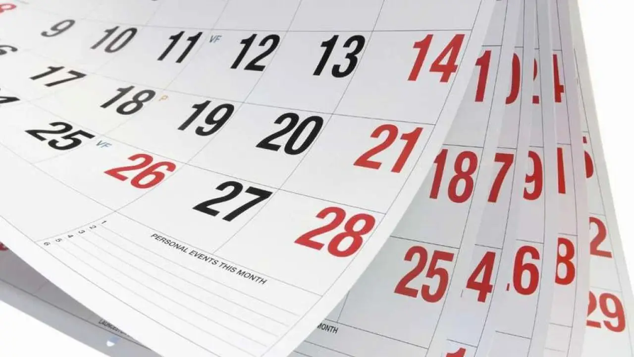 Calendario de feriados.