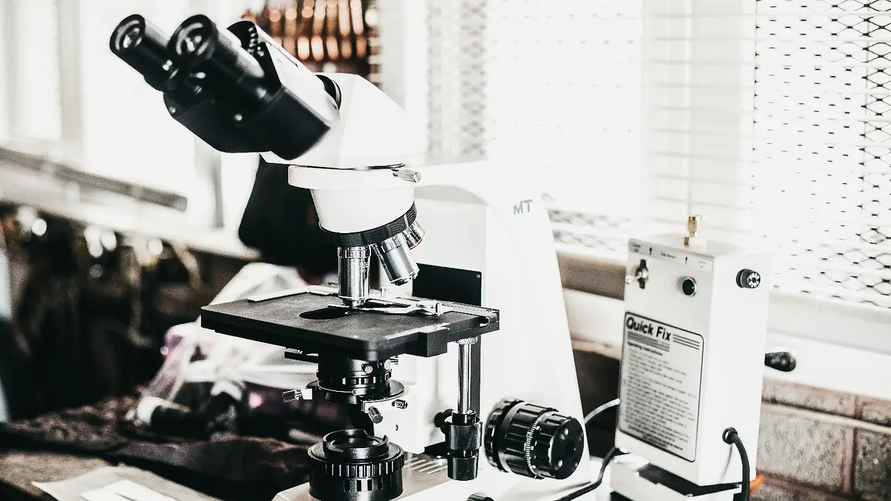 Microscopio utilizado en investigación científica sobre Livagen Peptide