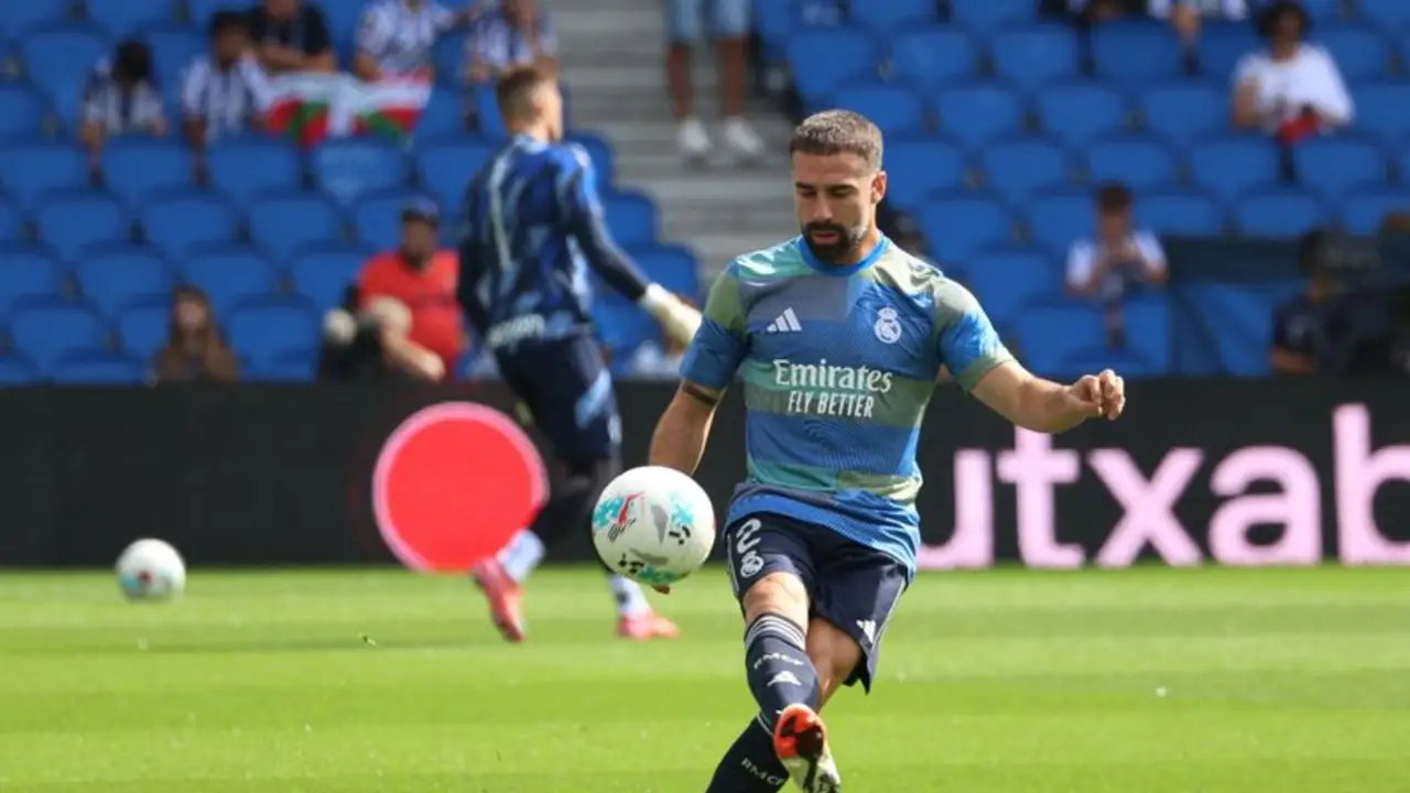 El capitán del Real Madrid, Dani Carvajal, estará de baja un mes por una lesión muscular