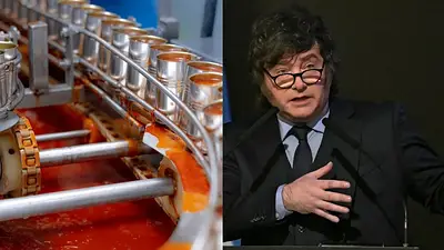 Latas de tomate Javier Milei Latas de tomate Javier Milei
