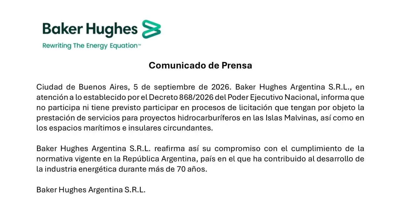 Comunicado de Boker Hughes