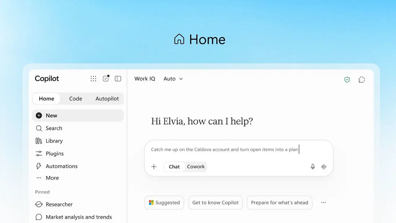 Microsoft presentó Copilot Home, Code y Autopilot