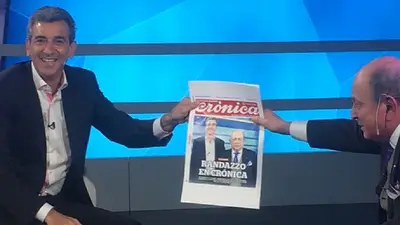 El festival de placas de Cronica TV con la visita de Randazzo a Chiche Gelblung El festival de placas de Cronica TV con la visita de Randazzo a Chiche Gelblung