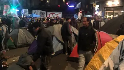 Ollas populares y acampe de los movimientos sociales en el Congreso contra el Presupuesto Ollas populares y acampe de los movimientos sociales en el Congreso contra el Presupuesto