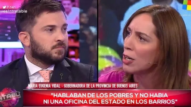 Como en Intratables, Diego Brancatelli volvió a cruzar a María Eugenia Vidal y le pidió que no haga "más daño"