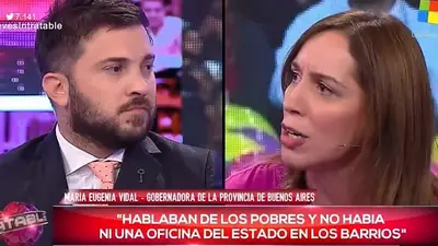 Como en Intratables, Diego Brancatelli volvió a cruzar a María Eugenia Vidal y le pidió que no haga "más daño" Como en Intratables, Diego Brancatelli volvió a cruzar a María Eugenia Vidal y le pidió que no haga "más daño"