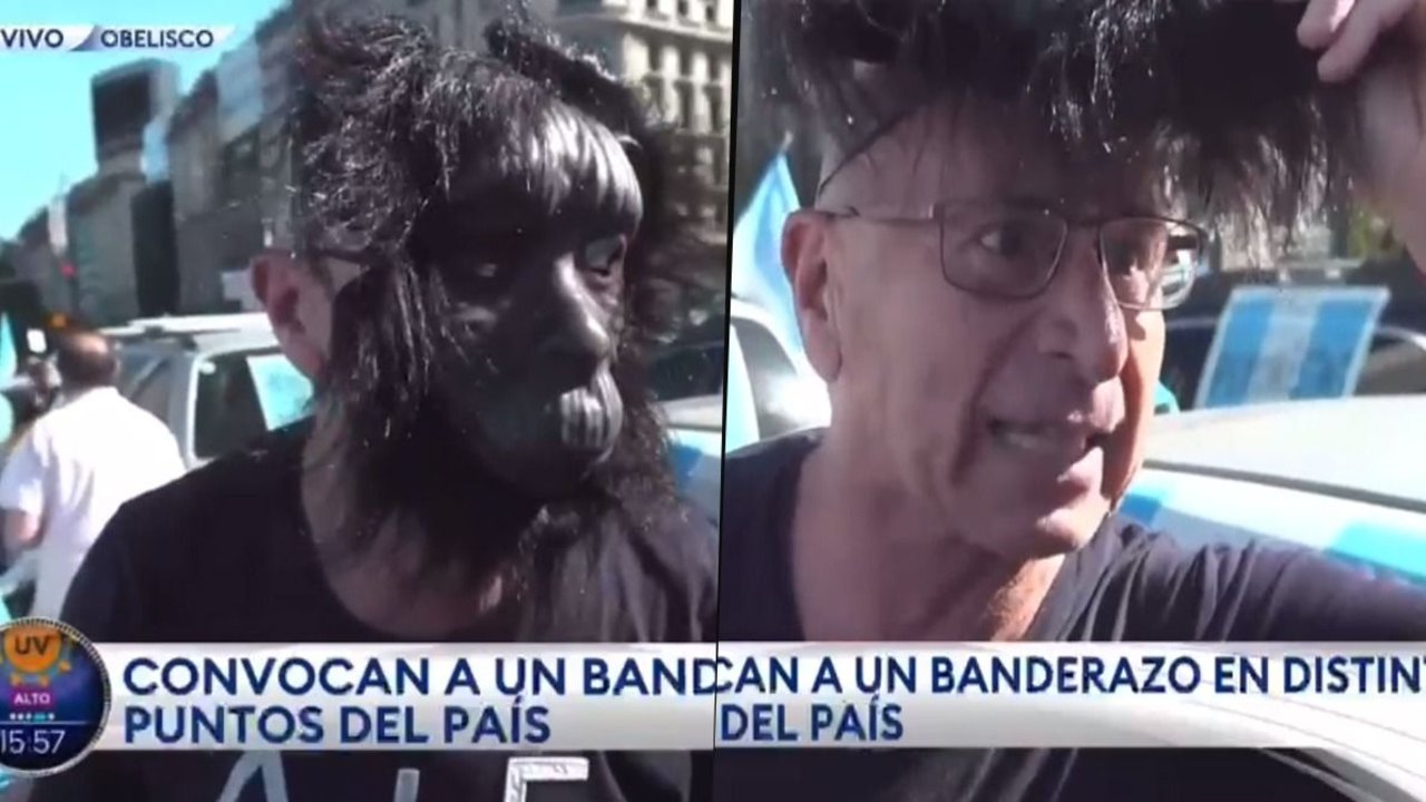 Marcha del 12O: el desopilante video de un manifestante disfrazado de gorila