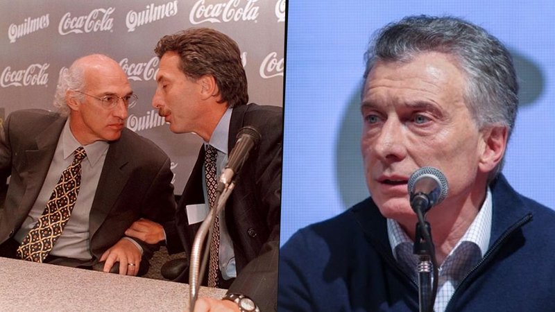 Bianchi y Mauricio Macri en la conferencia de prensa de Boca
