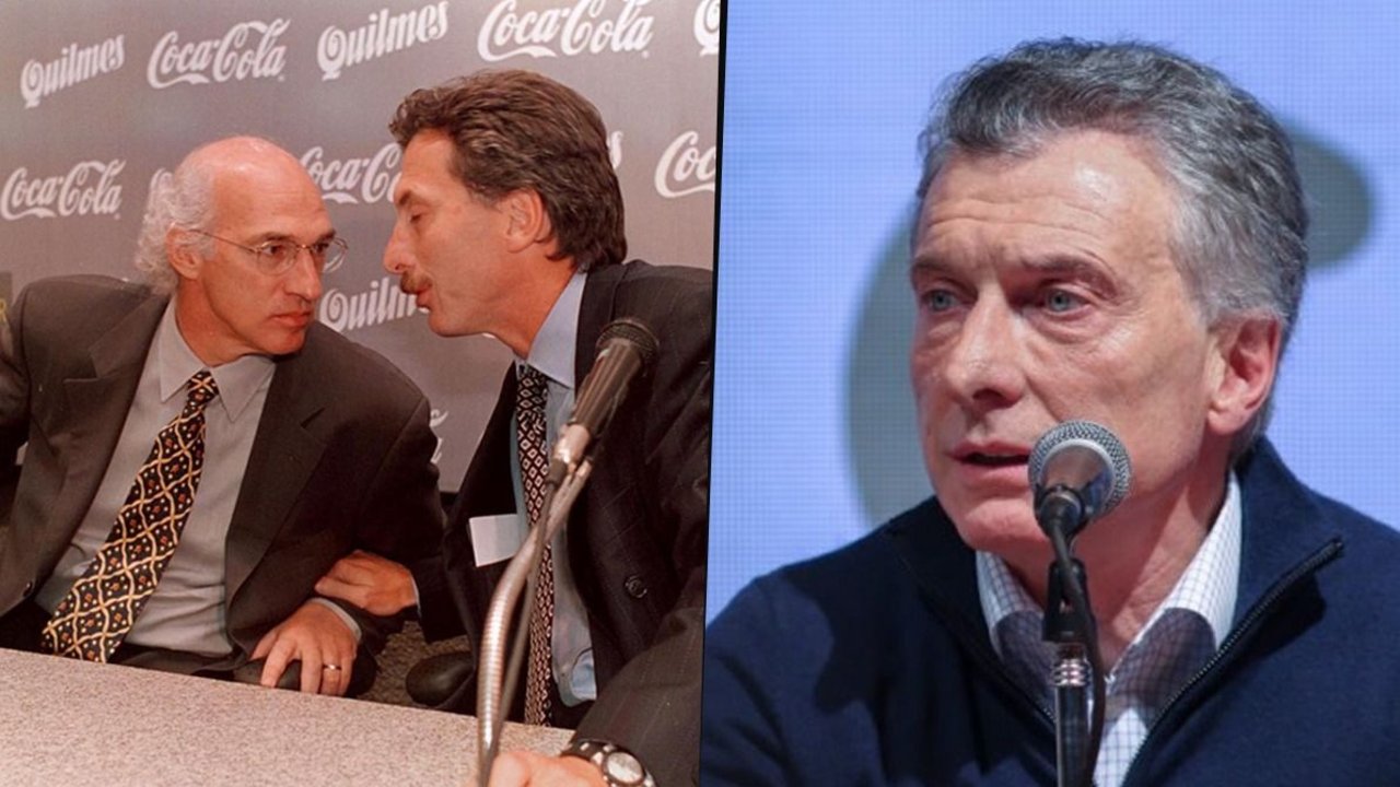 Bianchi y Mauricio Macri en la conferencia de prensa de Boca