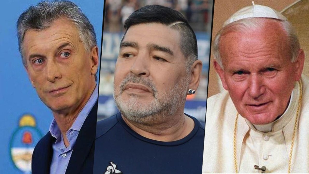 Mauricio Macri, Diego Maradona y Juan Pablo II