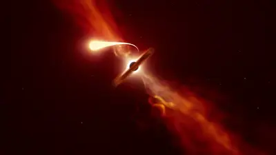 Un agujero negro devora una estrella y el momento quedó registrado Un agujero negro devora una estrella y el momento quedó registrado