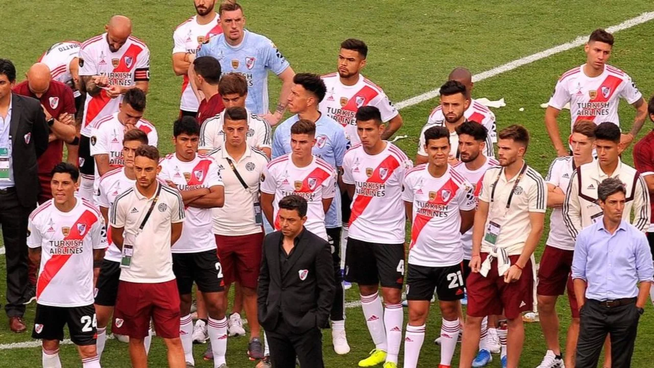Los jugadores de River tras perder la final de la Copa Libertadores 2019 vs. Flamengo