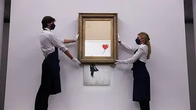 Un Banksy triturado fue vendido por 25,4 millones de dólares en Sotheby's Un Banksy triturado fue vendido por 25,4 millones de dólares en Sotheby's